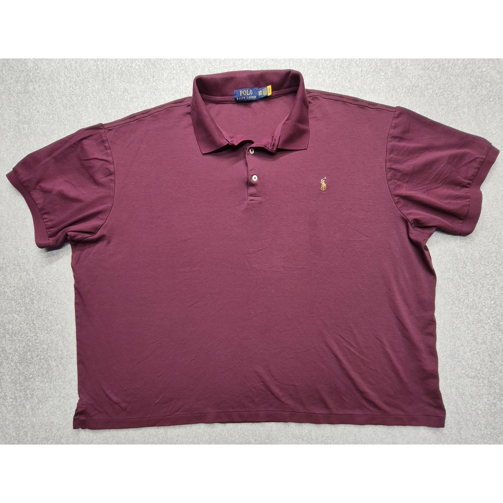 Polo Ralph Lauren Shirt Mens 3XB Red Short Sleeve Polo 100% Cotton Flesh Pony